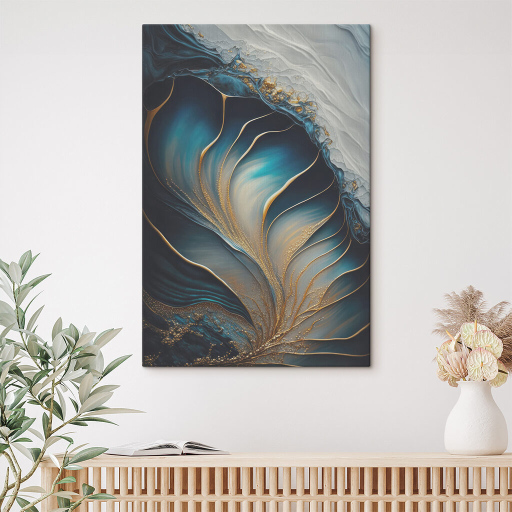 Pieghe blu, nervi d’oro — ambiente 6