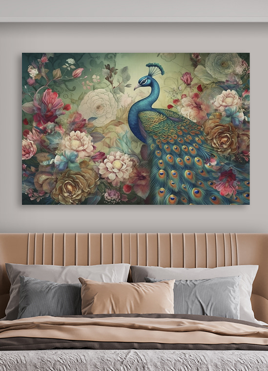 Pavone tra le rose — ambiente 1