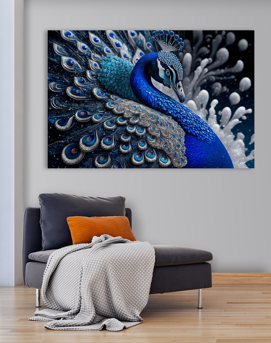 Piume blu come gioielli — ambiente 2