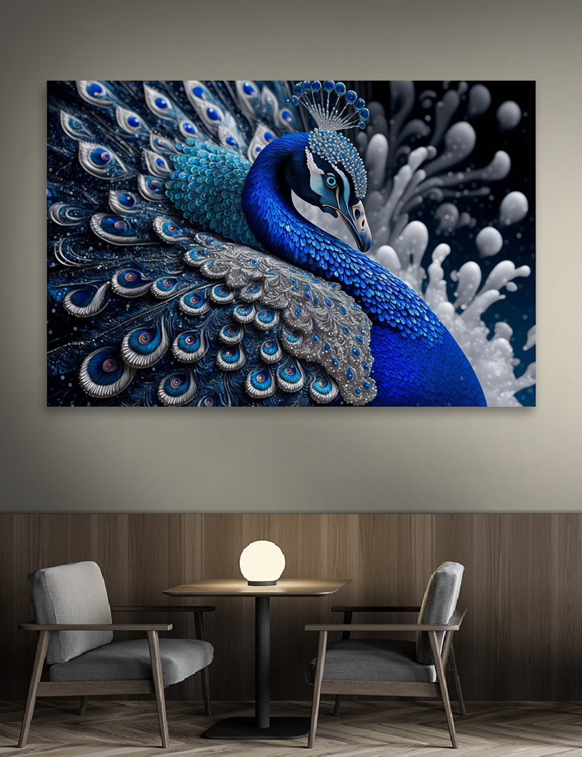Piume blu come gioielli — ambiente 1