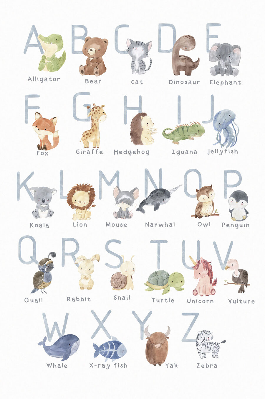 Alfabeto pieno di animali — design completo