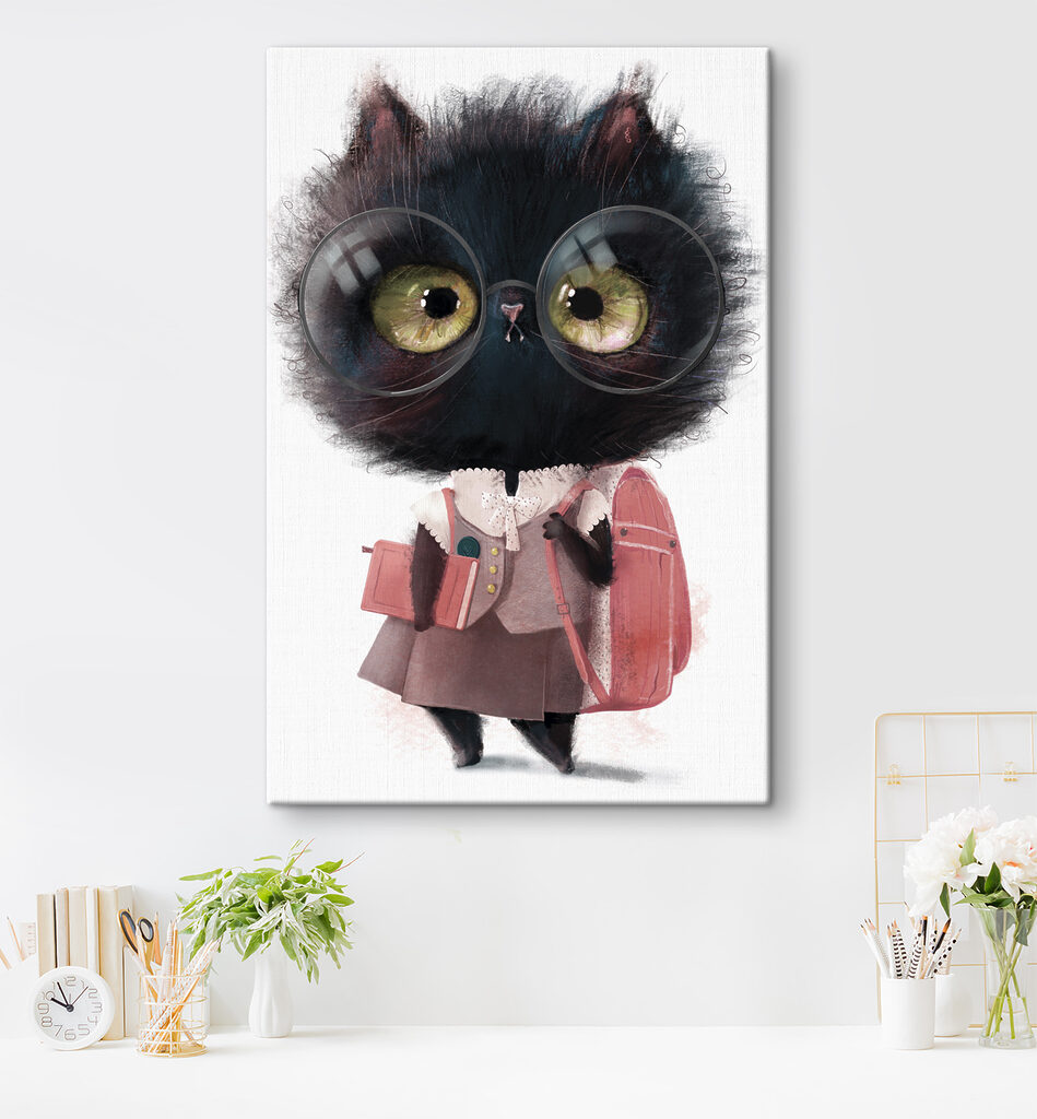 Gattino pronto per scuola — ambiente 4