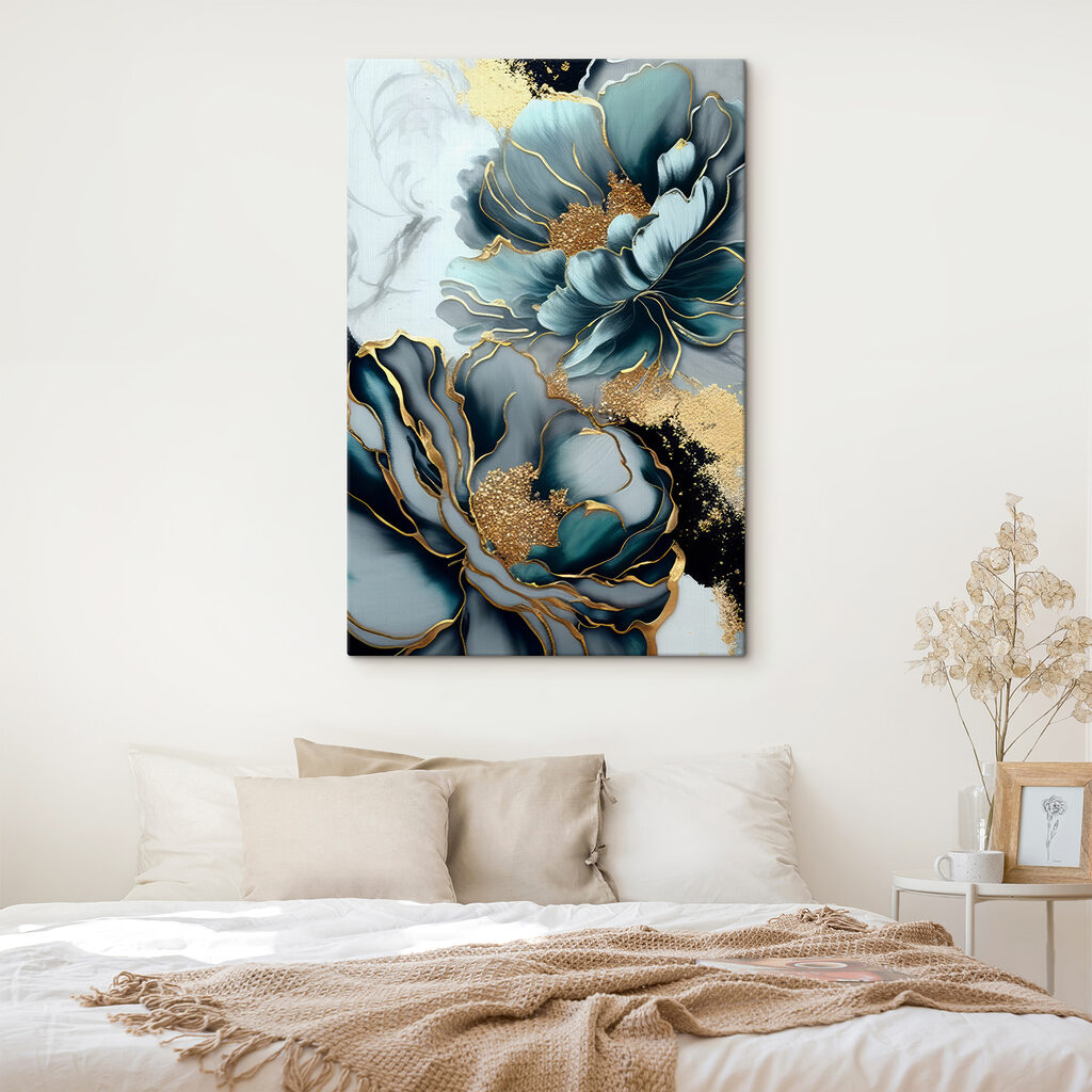 Fiori blu, bordi d’oro — ambiente 4