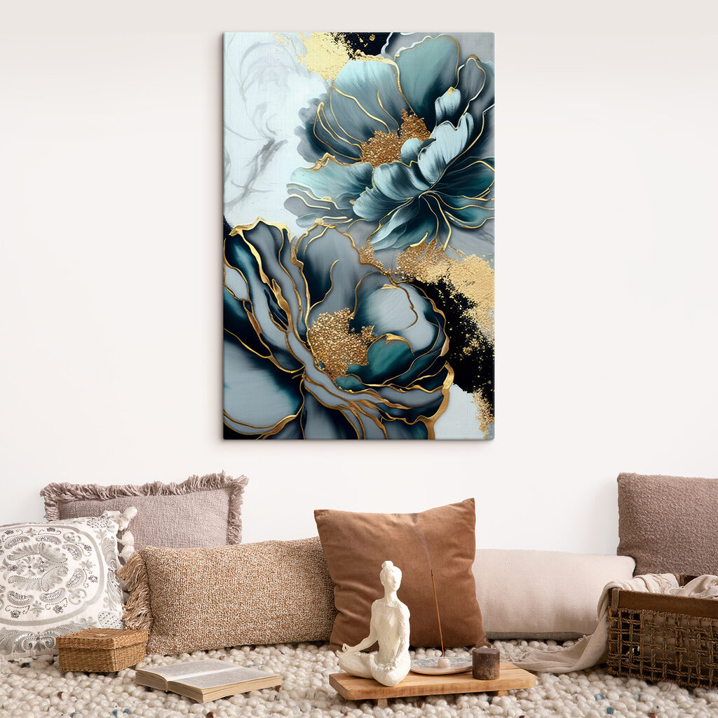Fiori blu, bordi d’oro — ambiente 5