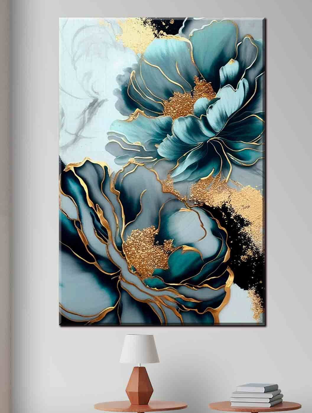 Fiori blu, bordi d’oro — ambiente 1