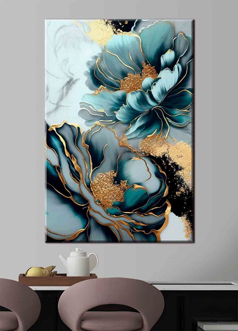 Fiori blu, bordi d’oro — ambiente 3