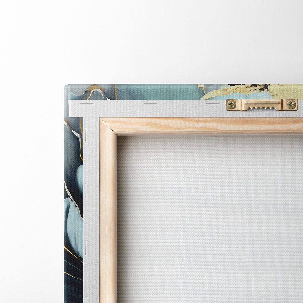 Fiori blu, bordi d’oro — retro
