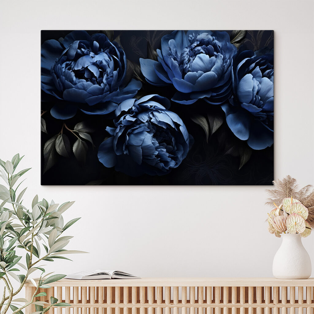Peonie sul blu notte — ambiente 4