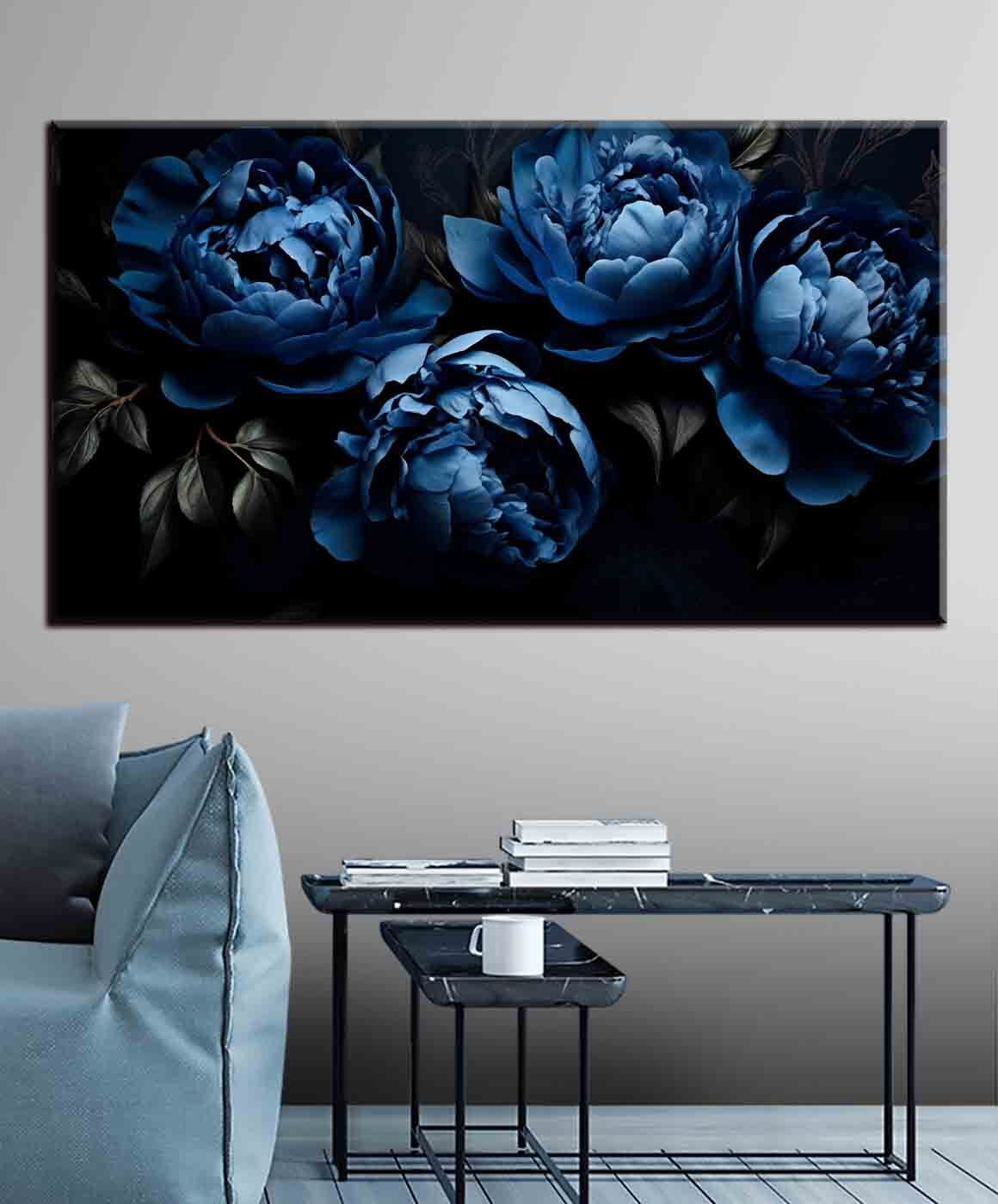 Peonie sul blu notte — ambiente 3