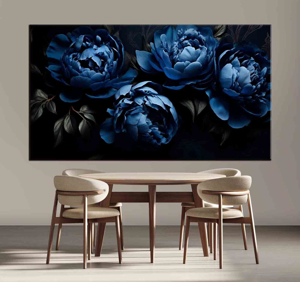 Peonie sul blu notte — ambiente 1