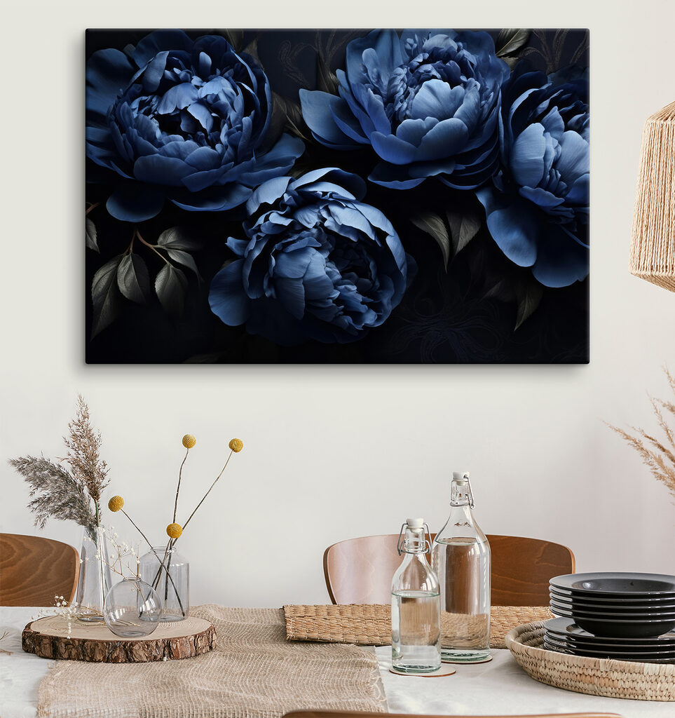 Peonie sul blu notte — ambiente 5