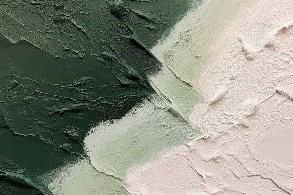 Pennellate verdi e bianche — design completo