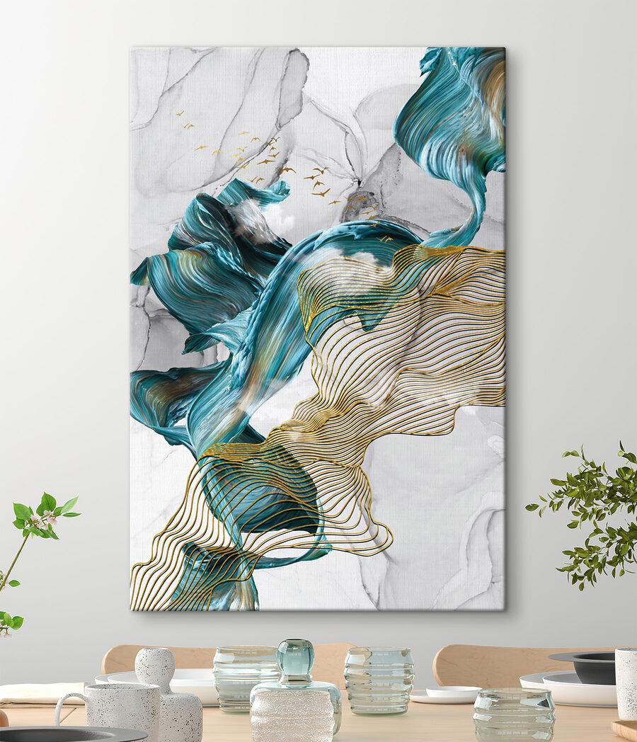 Turchese tra contorni d’oro — ambiente 1