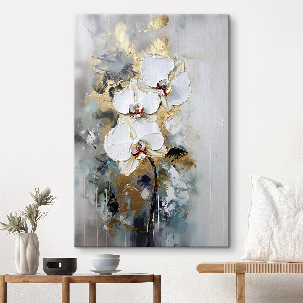 Orchidee tra pennellate grigie — ambiente 4