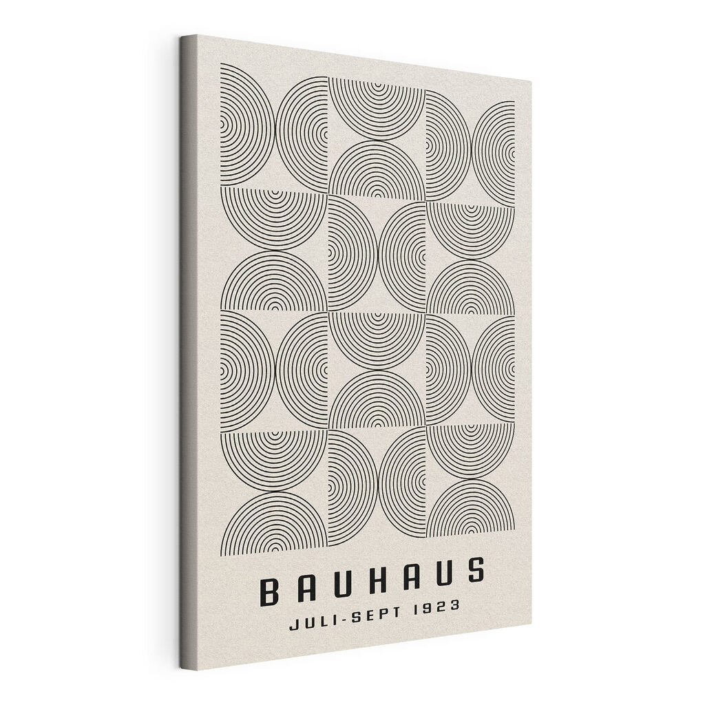 Bauhaus in archi sottili, tela tesa e bordo avvolto