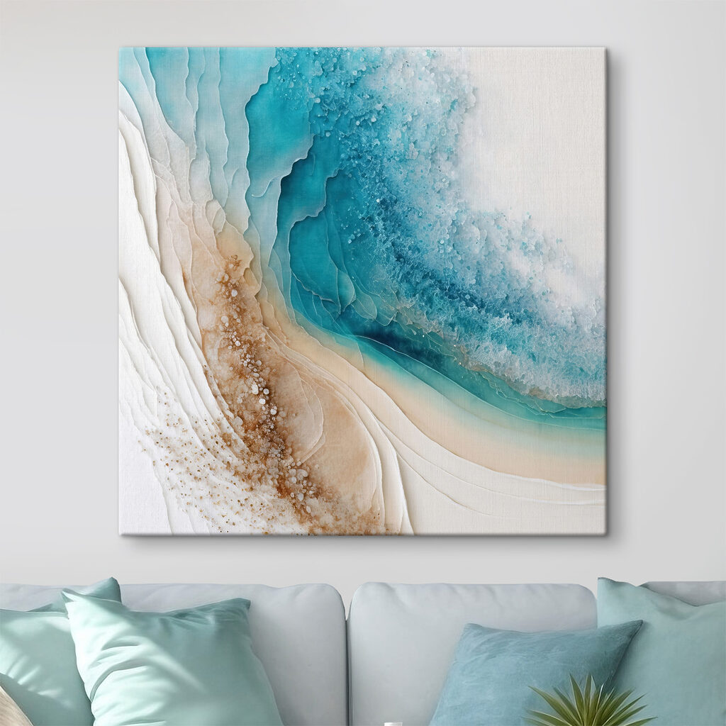 Turchese in strati morbidi in un ambiente