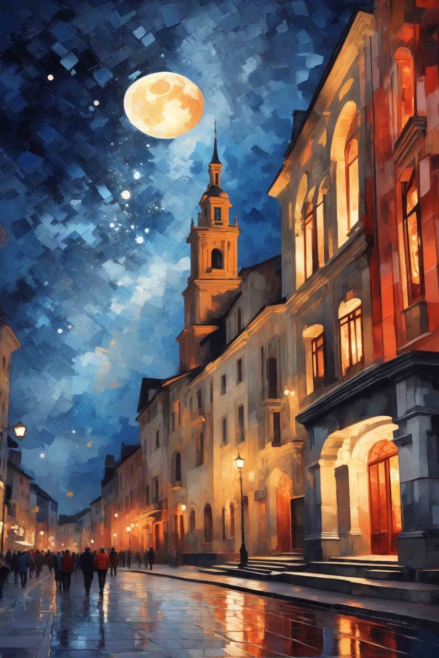 Luna sopra le facciate — design completo