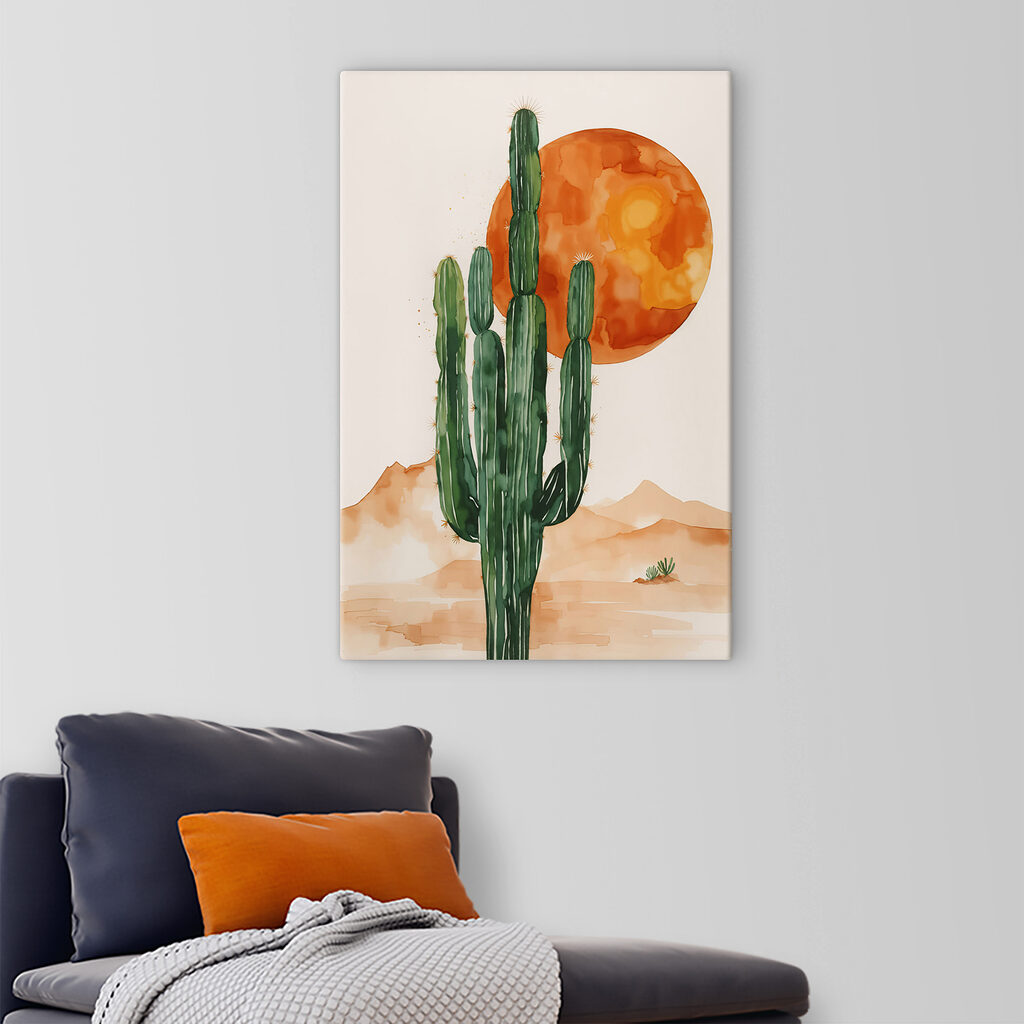 Cactus e sole arancione — ambiente 2