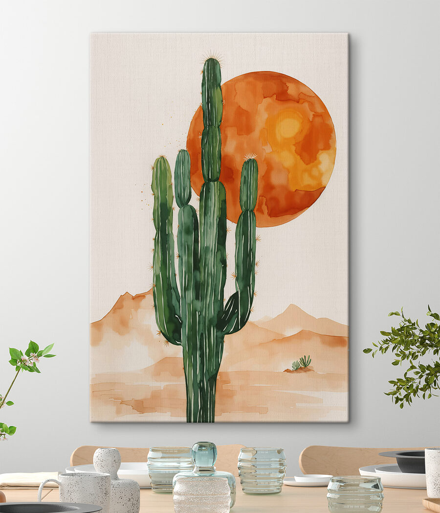 Cactus e sole arancione — ambiente 3