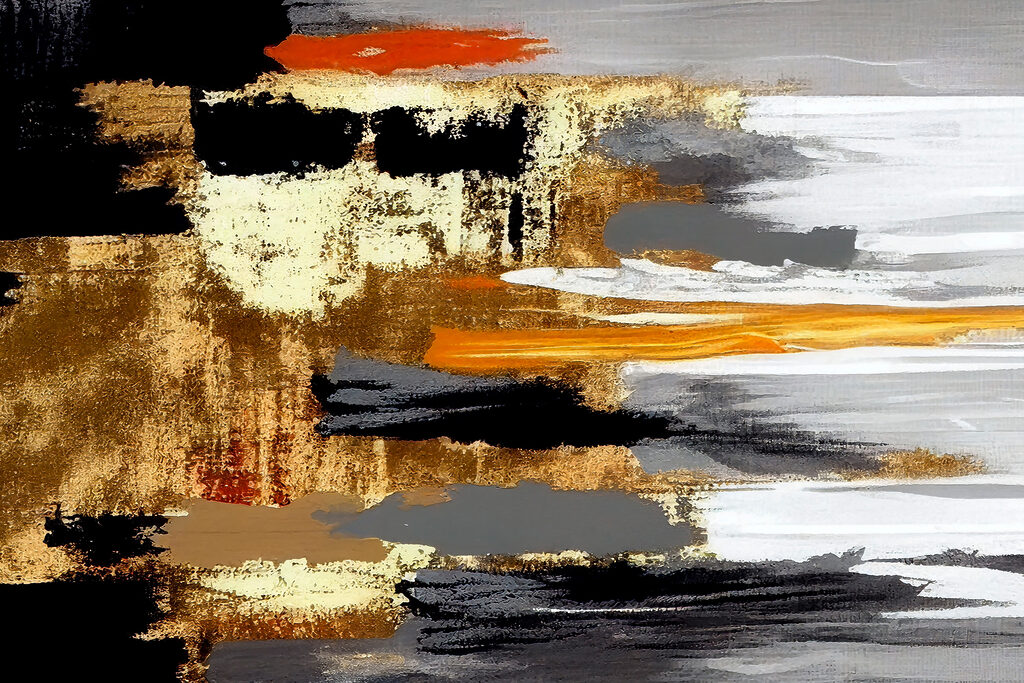 Pennellate d’oro e nero — design completo
