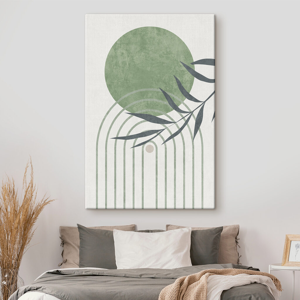 Cerchio verde su archi in un ambiente