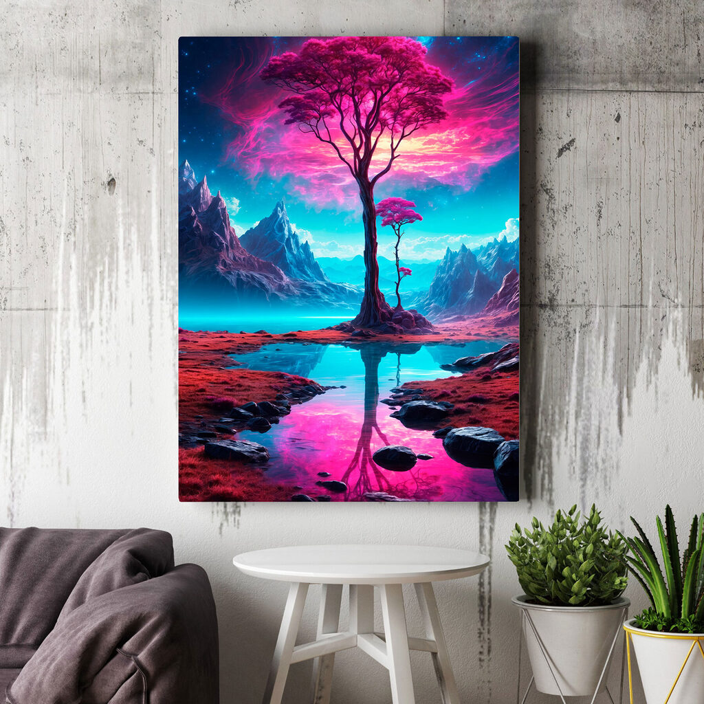 Albero rosa sull’acqua — ambiente 2
