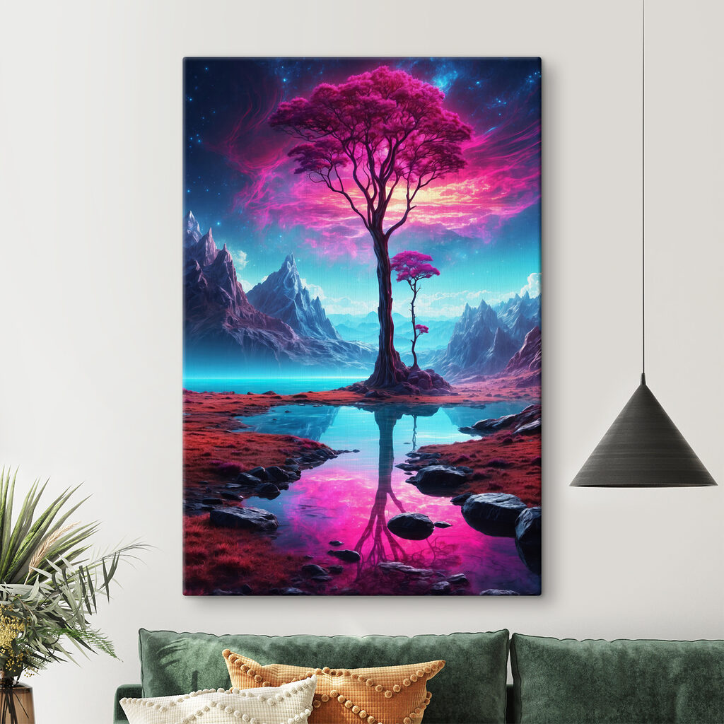 Albero rosa sull’acqua — ambiente 1