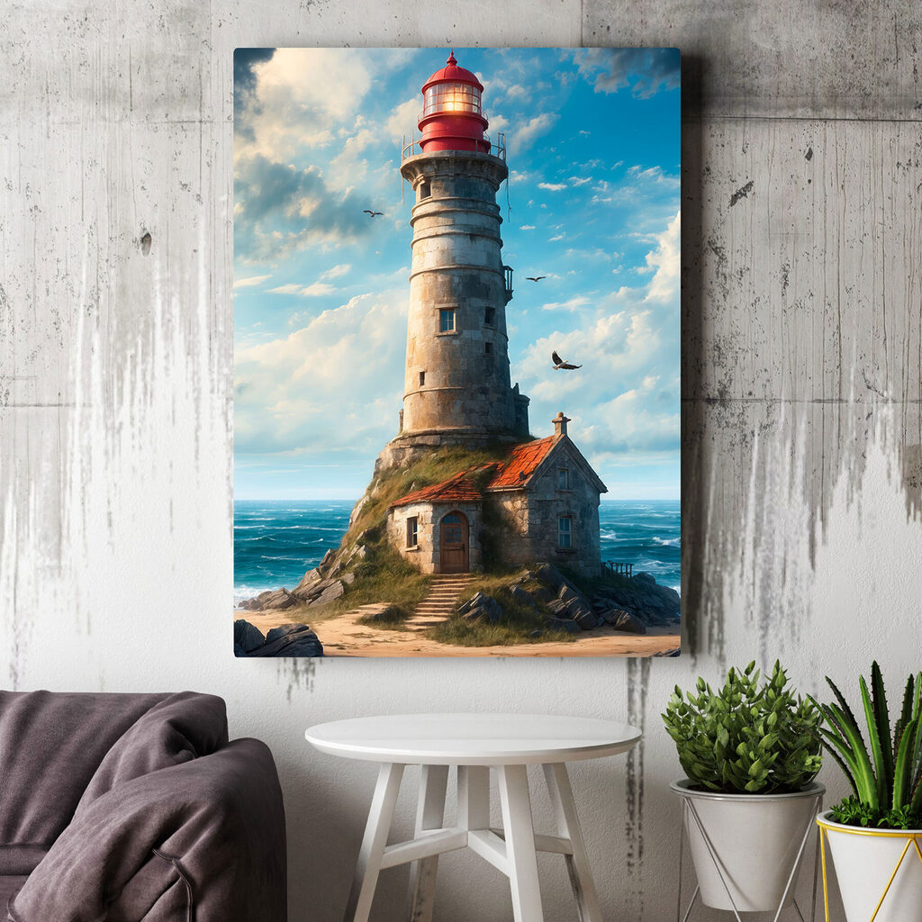 Faro sopra onde blu — ambiente 3