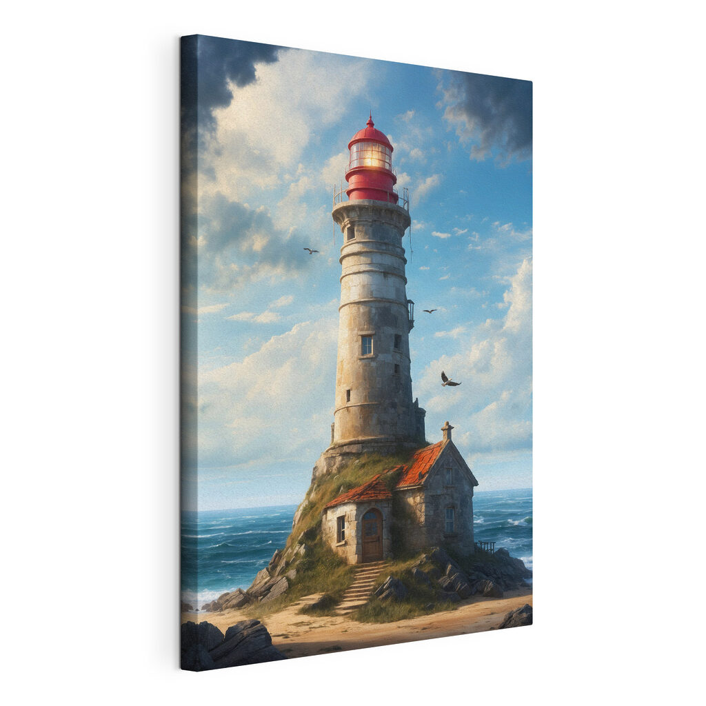 Faro sopra onde blu — vista del prodotto