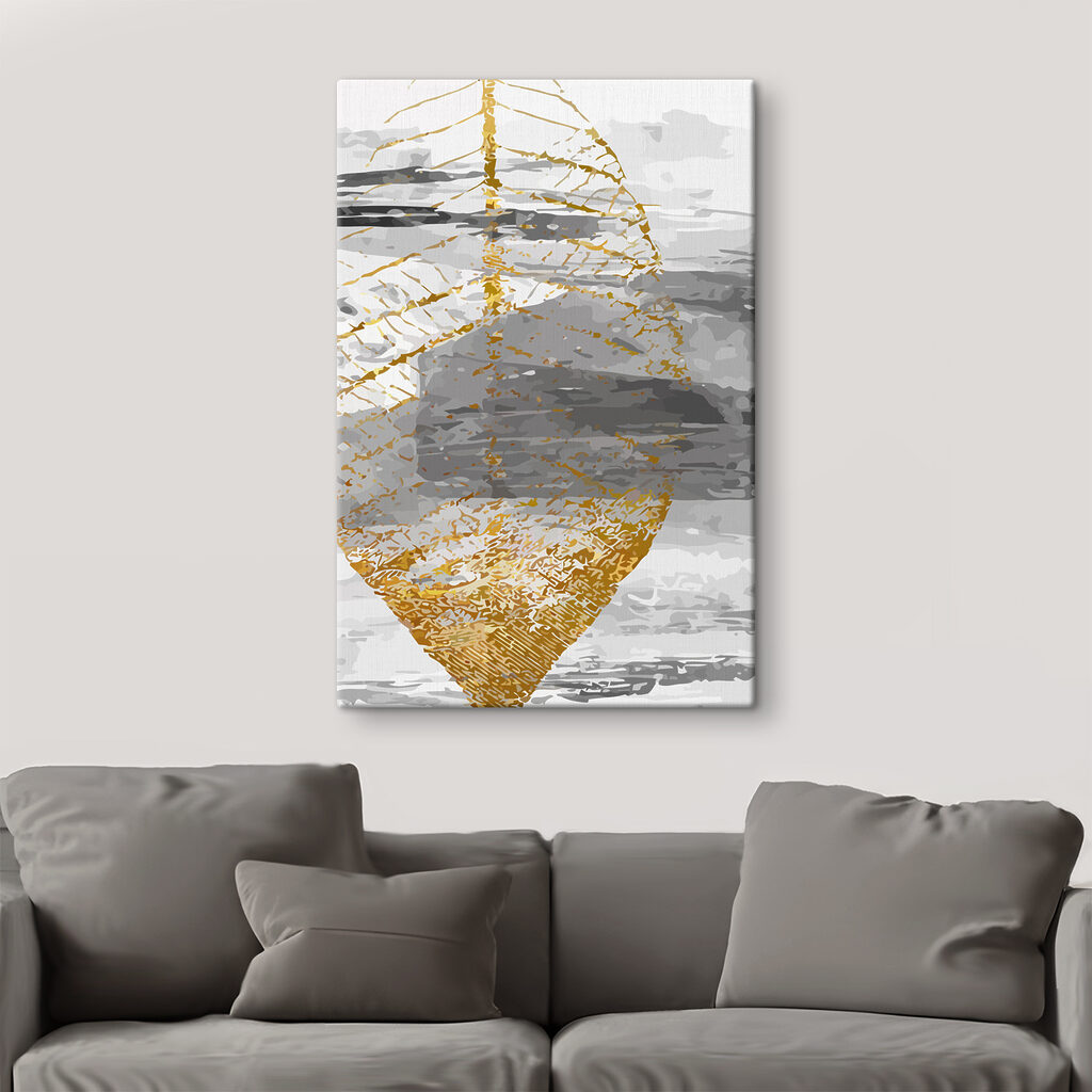Foglia con nervature dorate — ambiente 3