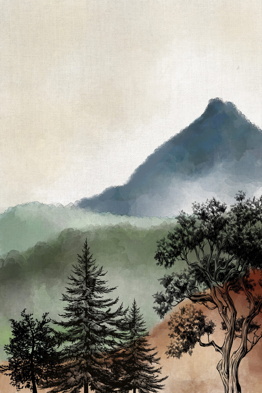 Vetta dietro il bosco — design completo