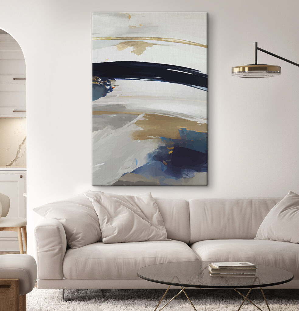 Arco blu sulle pennellate — ambiente 2