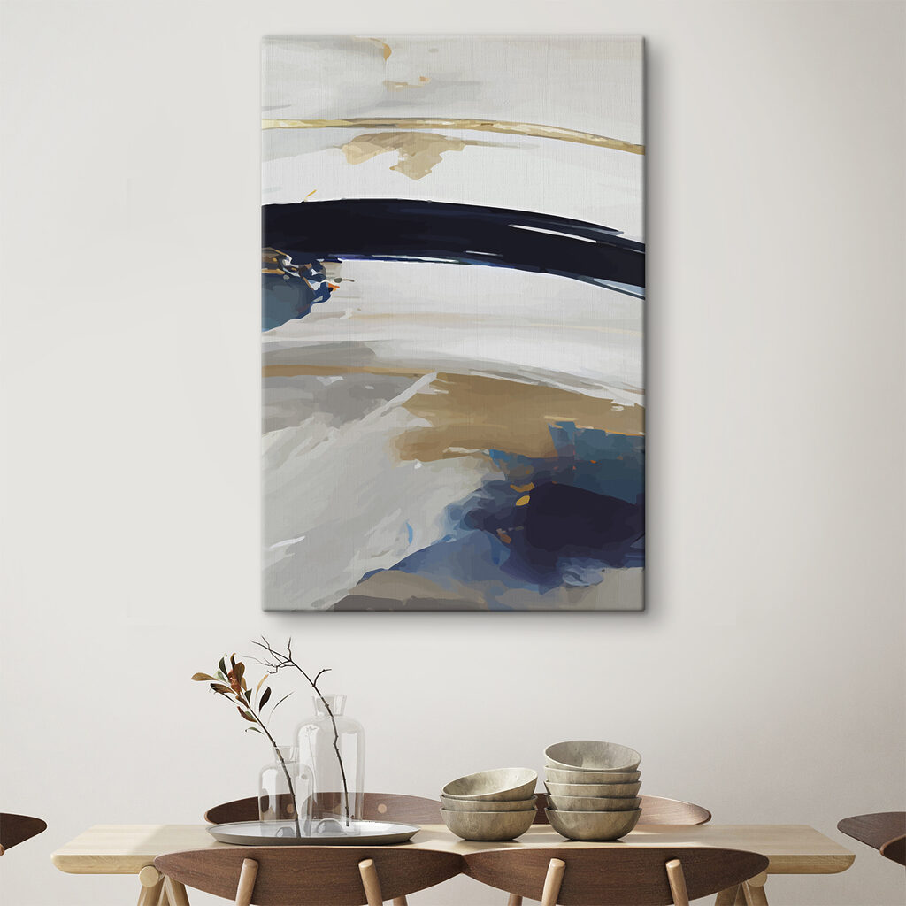 Arco blu sulle pennellate — ambiente 1