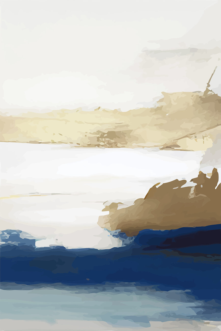 Orizzonte dorato sul blu — design completo