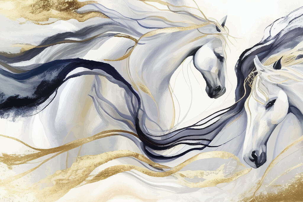 Cavalli di linee ondulate — design completo