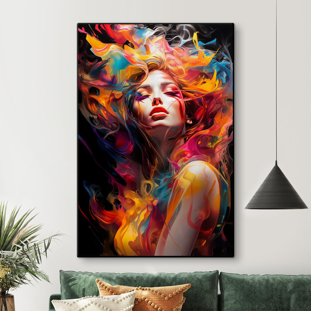Capelli come fiamma colorata in un ambiente