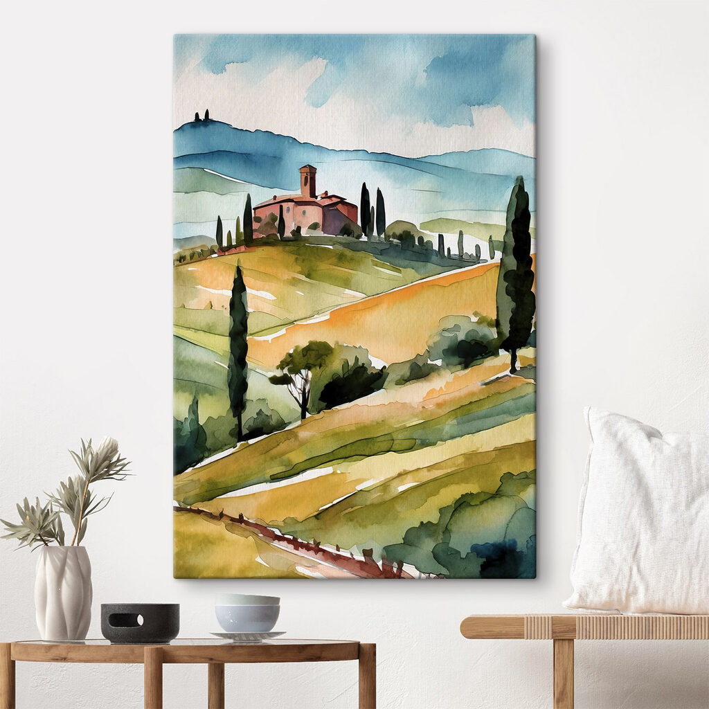 Casa collinare ad acquerello — ambiente 3