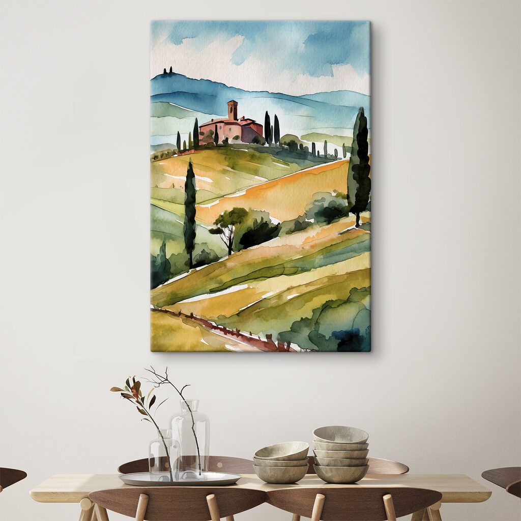 Casa collinare ad acquerello — ambiente 2