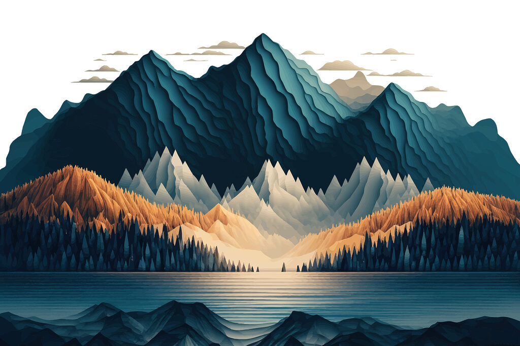 Lago di montagna — design completo
