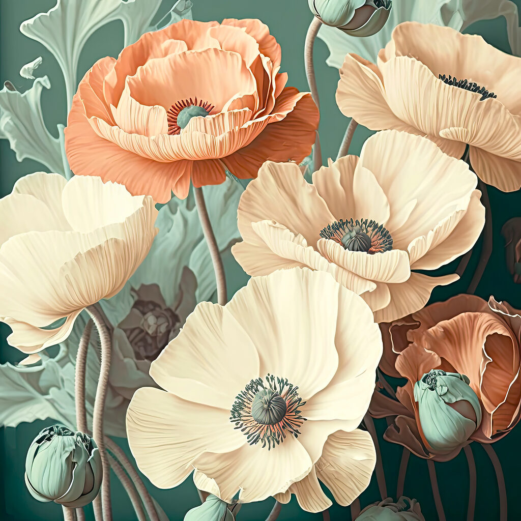 Fiori in toni smorzati — design completo