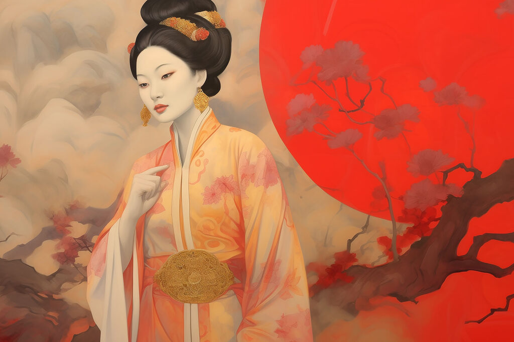 Kimono al tramonto — design completo