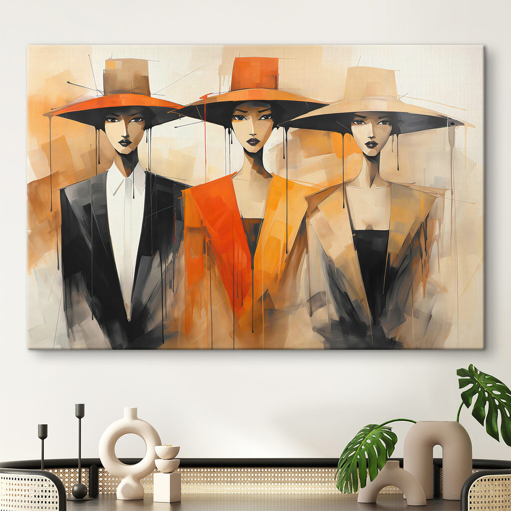 Tre cappelli in conversazione in un ambiente