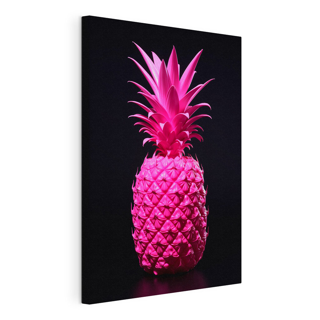 Ananas rosa vivo, tela tesa e bordo avvolto