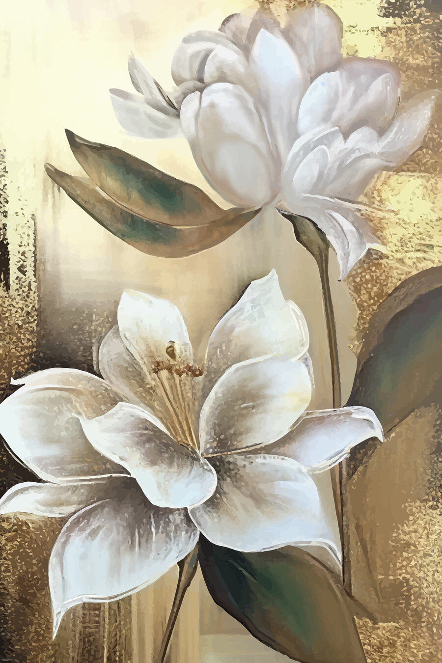 Fiori bianchi nel bagliore — design completo