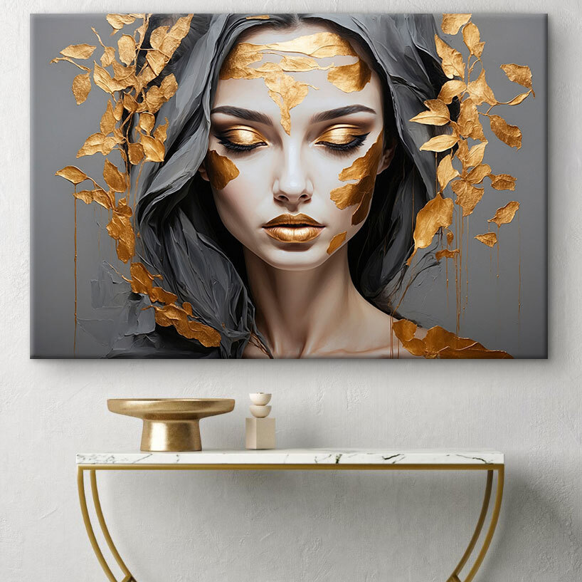 Volto tra foglie dorate — ambiente 1