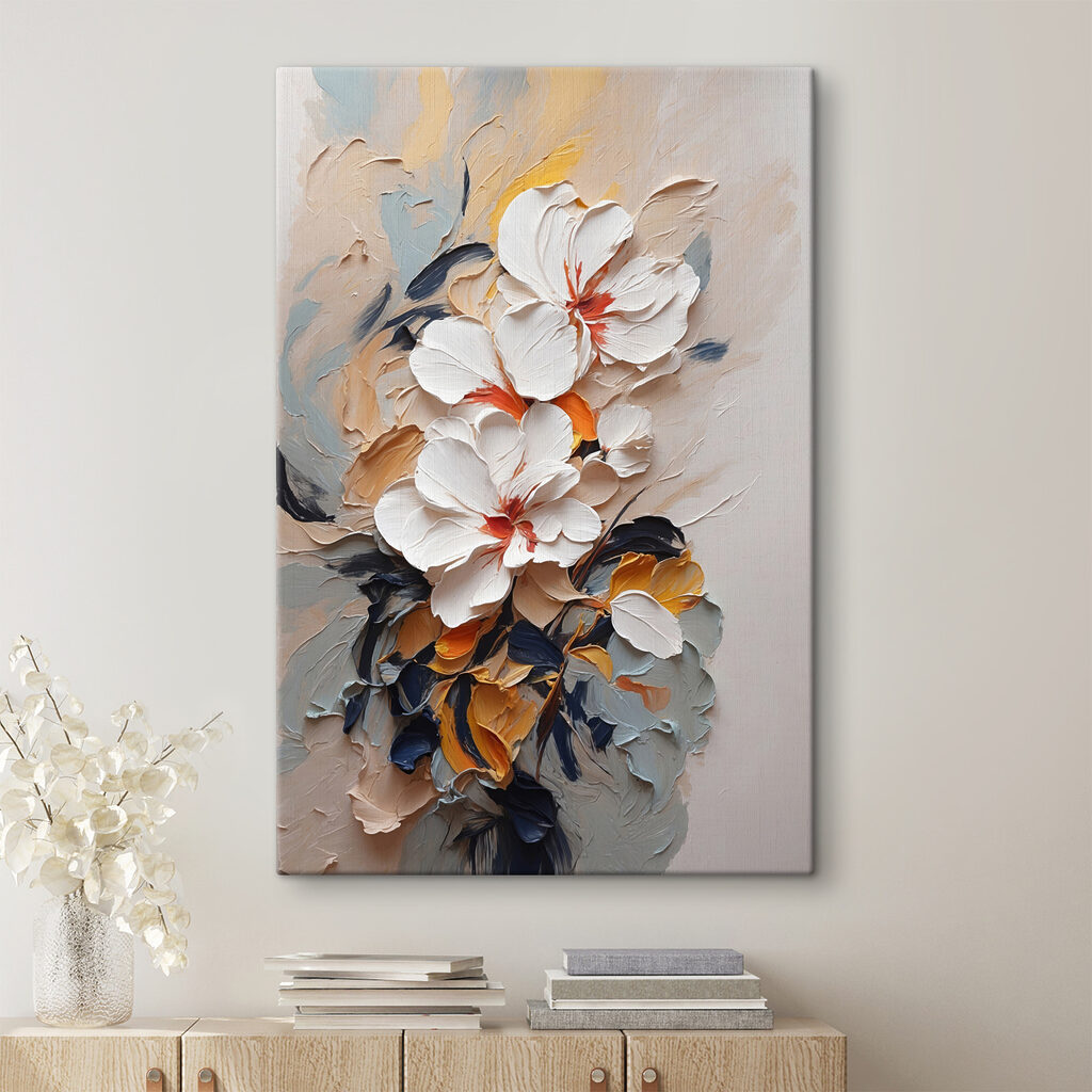 Fiori bianchi, arancio ruggine — ambiente 1
