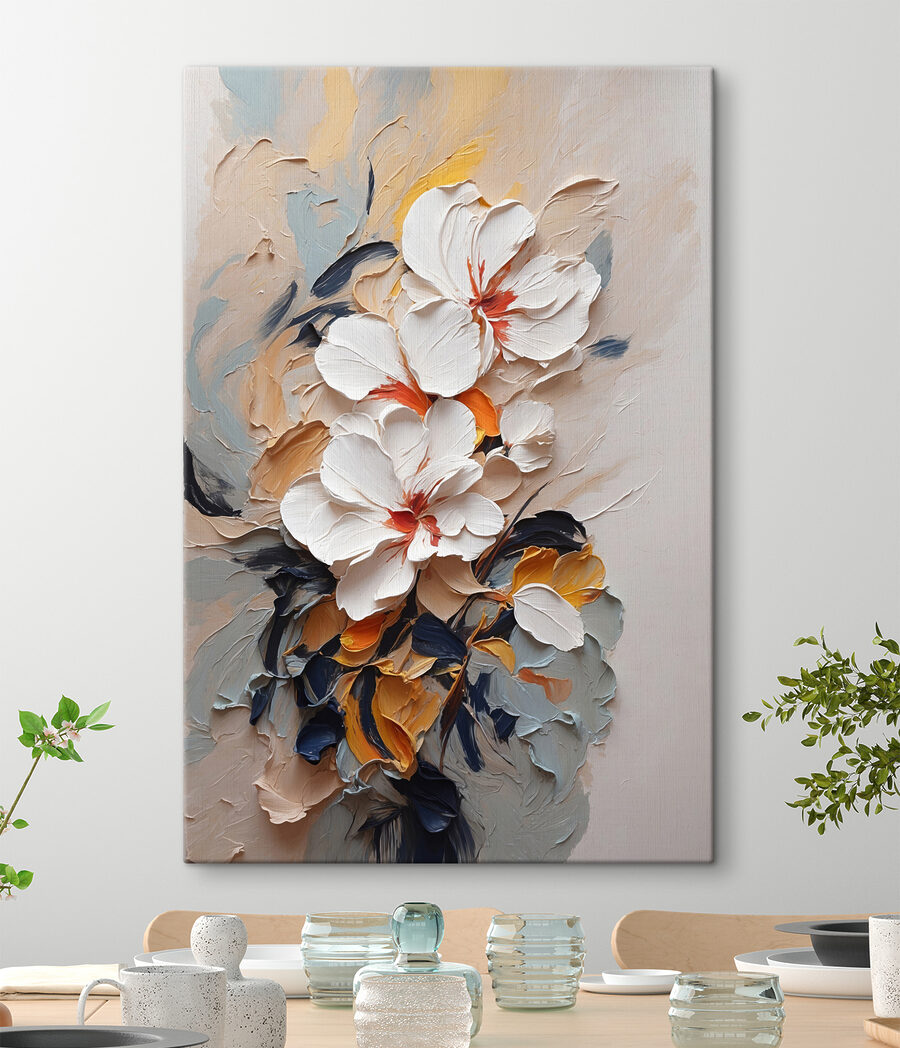 Fiori bianchi, arancio ruggine — ambiente 3