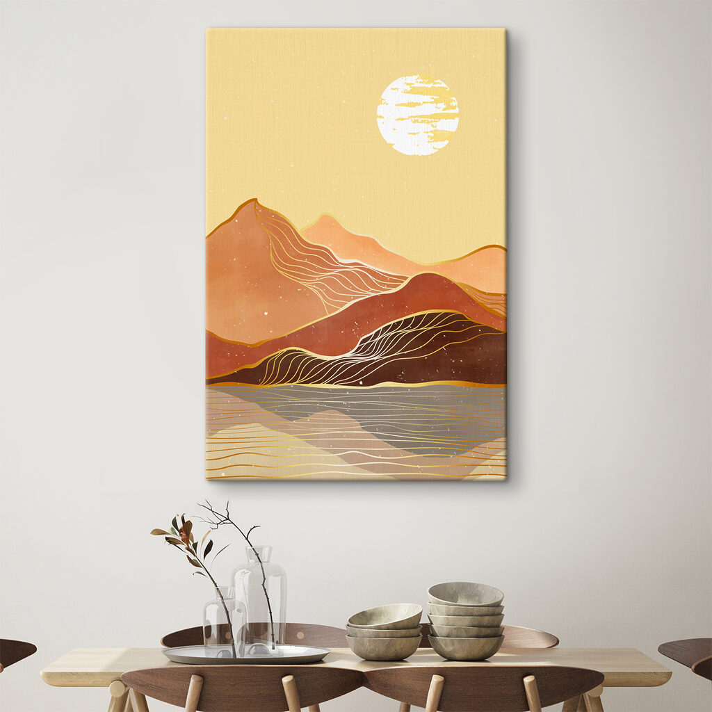Sole sopra monti arancio — ambiente 1