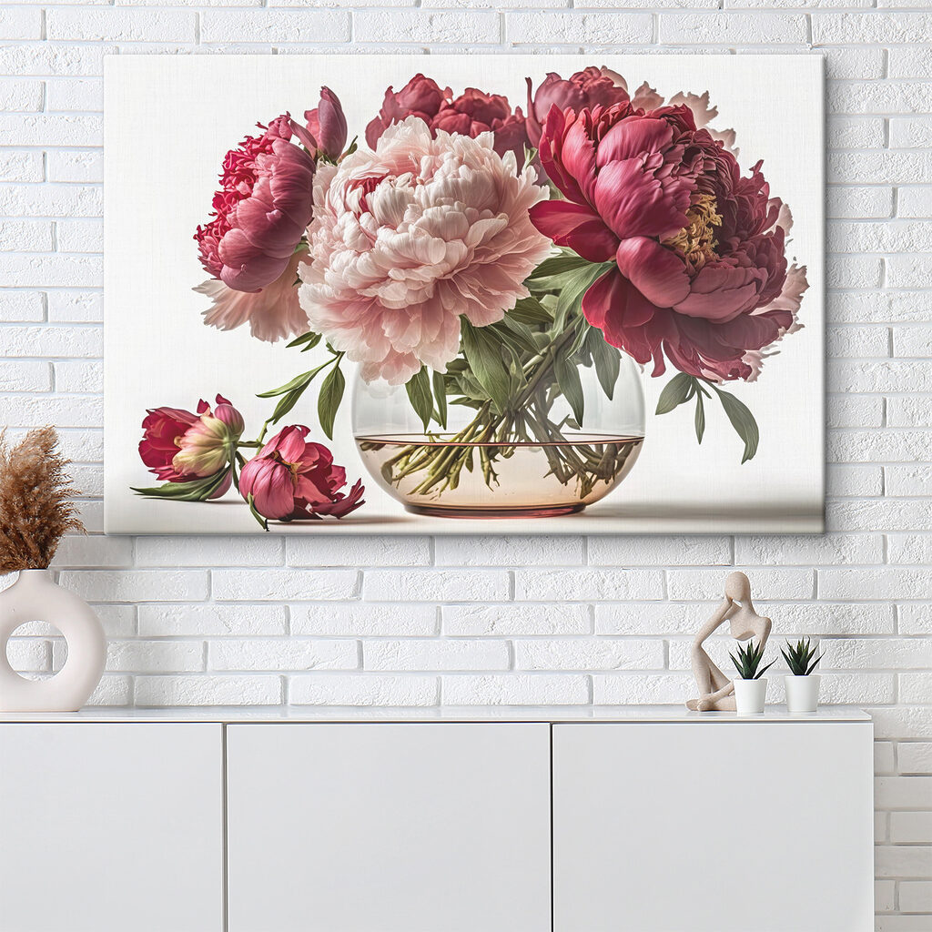 Peonie nel vetro — ambiente 1