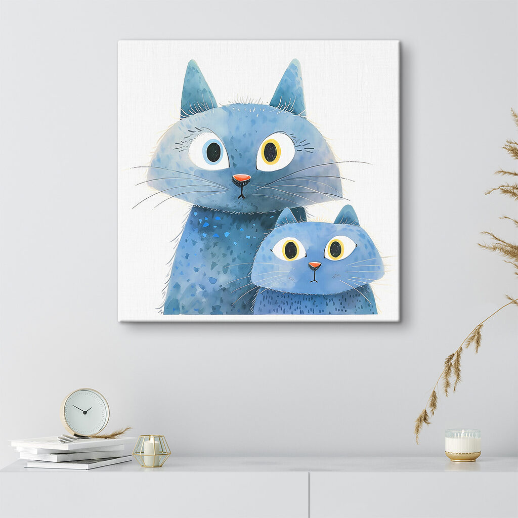 Gatti blu che guardano in un ambiente